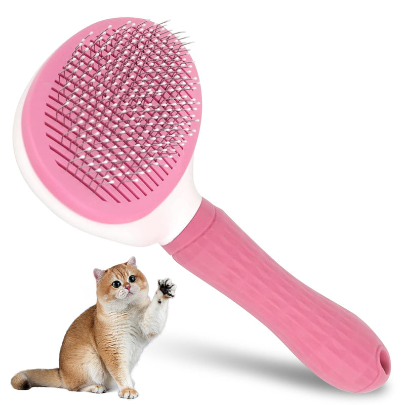 Self Cleaning Slicker Brush for Dogs & Cats, Grooming Dog Brush Cat Brush Haired Dogs, Pet Supplies Accessories, Pink - PawsPlanet Australia