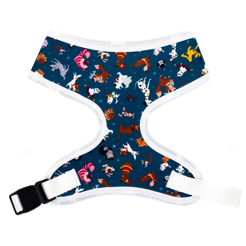 Disney Plastic Buckle Pet Harness, Cats and Dogs Scattered Blue Black, Fits 16.5" Neck and 20-32" Chest X-Large - PawsPlanet Australia