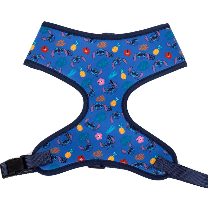 Disney Plastic Buckle Pet Harness, Lilo and Stitch Poses and Icons Scattered Blues Black, Fits 11" Neck and 13-17" Chest - PawsPlanet Australia