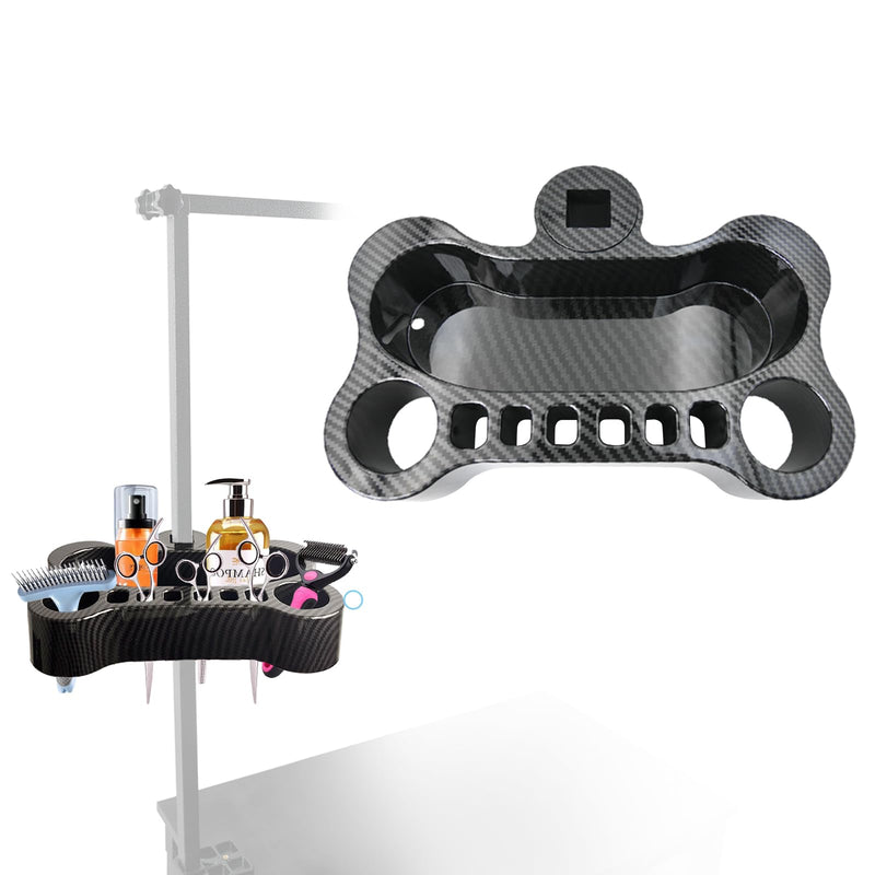 Adjustable Pet Grooming Organizer for Scissors, Brushes and Tools - Rotatable Multi-Compartment Grooming Arm Stand Bone Carbon Fiber Bone - PawsPlanet Australia