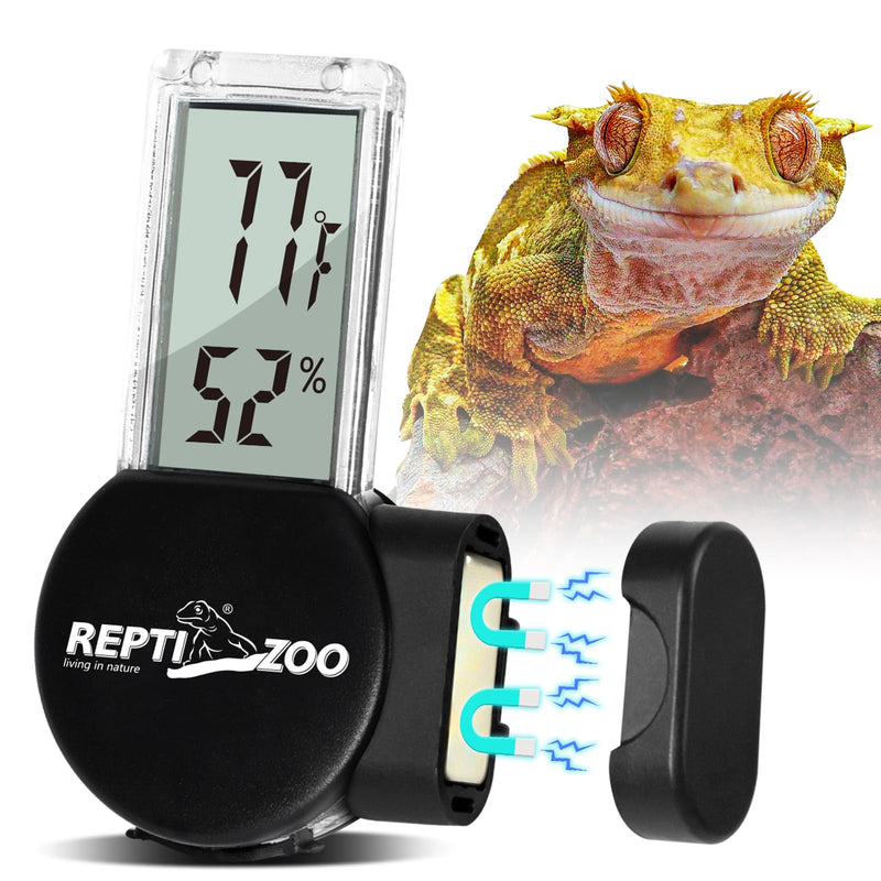 REPTI ZOO Magnetic Reptile Thermometer and Humidity Gauge, Digital LCD Temperature Humidity Monitor, Tank Terrarium Temp and Humidity Meter Accessories for Bearded Dragon, Snake, Hermit Crabs, Gecko - PawsPlanet Australia