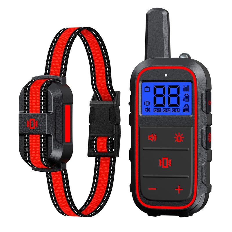 Dog Training Collar with Rechargeable Remote Control 3 Training Modes IPX7 Waterproof Electric Collar Range 3300Ft Bark Collar for Small Medium Large Dogs - PawsPlanet Australia