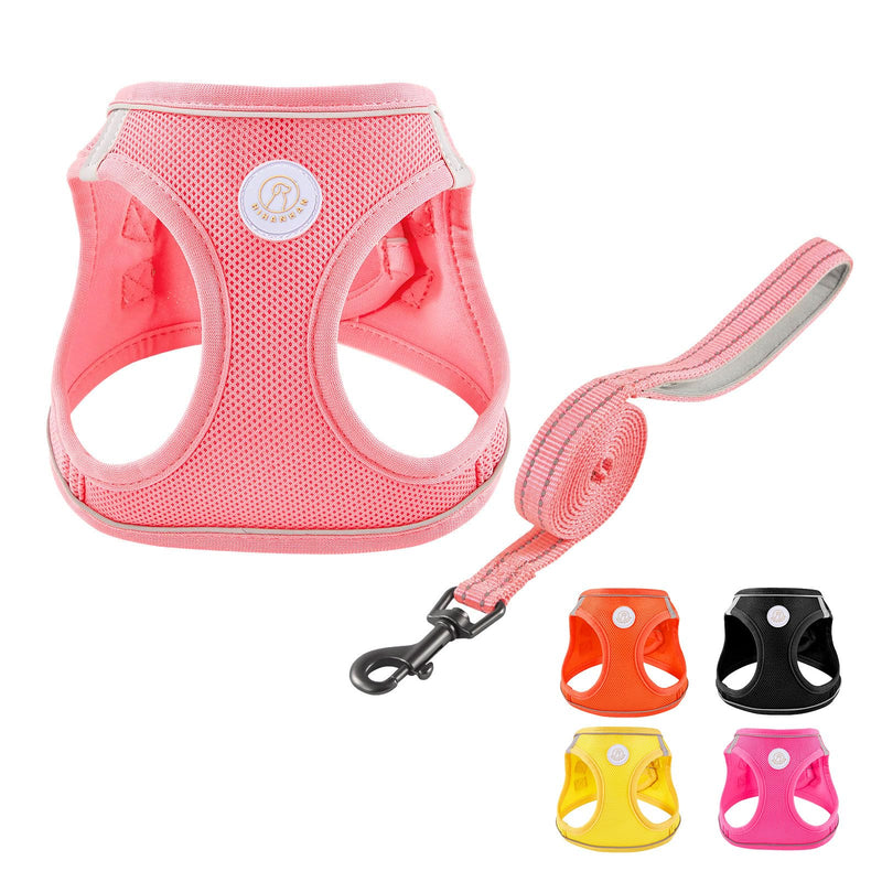 Soft Mesh Dog Harness and Leash Set, No Pull Puppy Harness and Leash Set, Reflective Step in Harness for Small Medium Dogs, Easy Walk Escape Proof Vest Harnesses (Pink, XS) Pink - PawsPlanet Australia