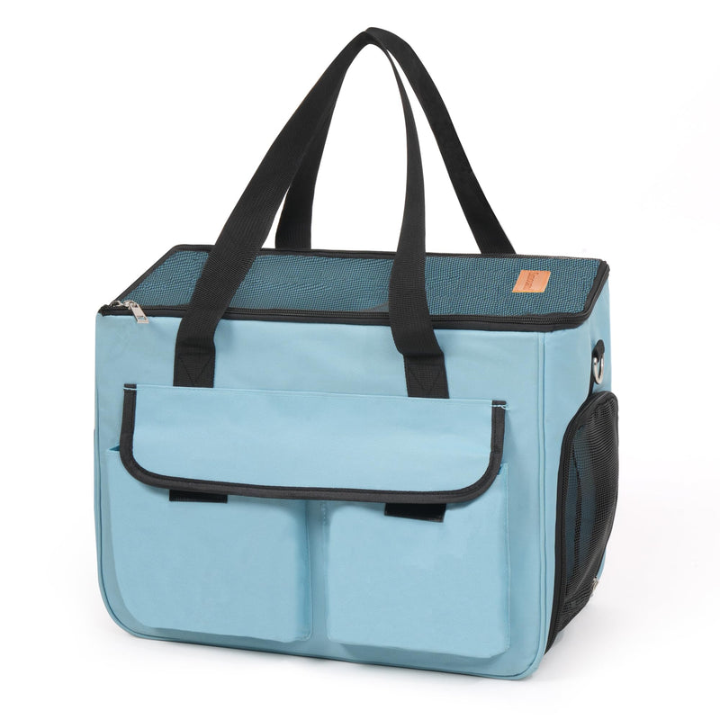 Cat & Dog Carrier for Pets Up to 15 Lbs, Airline Approved Soft-Sided Collapsible Pet Carrier for Cats & Dogs, Cat Carrier with Breathable Mesh, Padded Interior – Ideal for Car Rides, Daily Use(Blue) blue - PawsPlanet Australia
