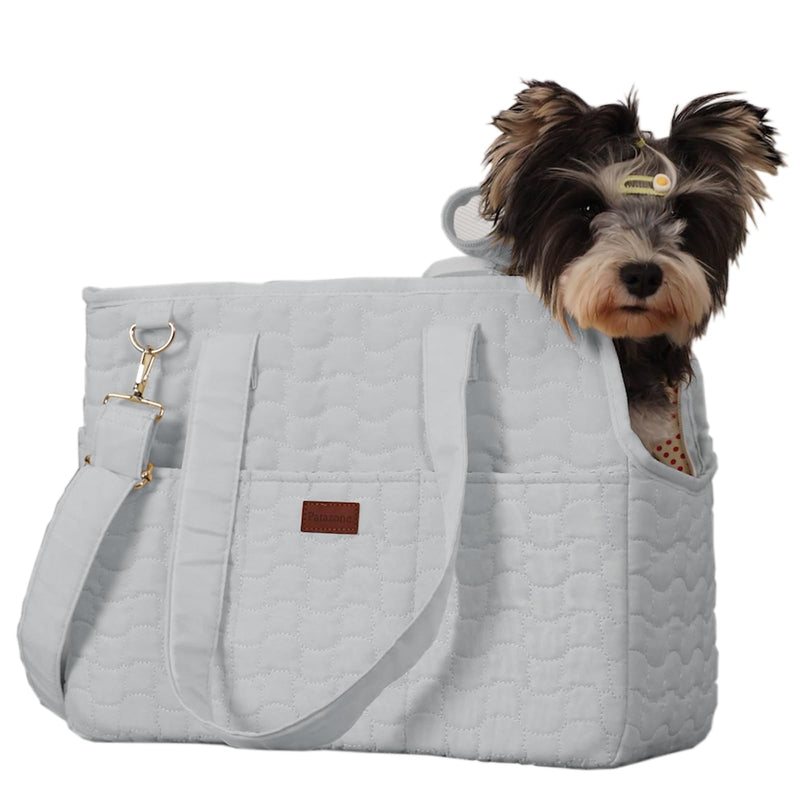 Small Dog Purse Rabbits Carrier Bag,Adult Cat/Puppy Carriers Bunny Bag with Multiple Pockets,Breathable Mesh Soft Cushion,Traveling Pets Tote Picnic Outdoor 15lb (Grey2, Large) 16.0"L x 7.0"W x 12.0"H Grey - PawsPlanet Australia