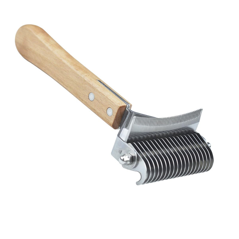 2 in 1 Dogs Cats Detangler Brush,Dematting Comb & Undercoat Rake for Dogs,Efficiently Detangling Shedding Loose Hair & Matted Fur, All Long Haired Pet - PawsPlanet Australia