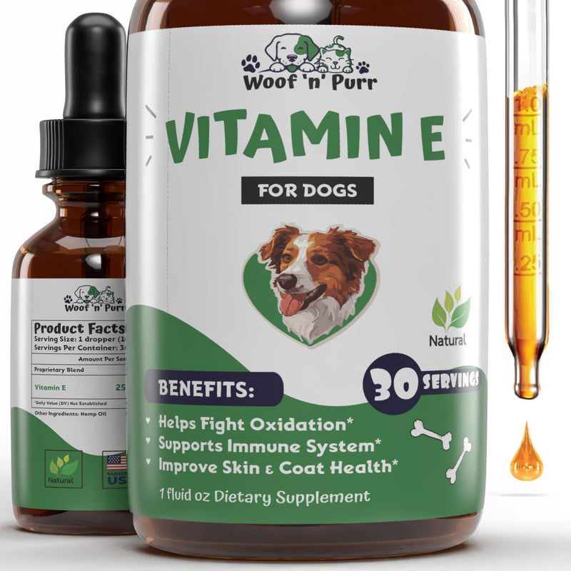 Vitamin E for Dogs - Vitamin E Dog - Vitamin E for Dog - Dog Vitamins E - Vitamin E Canine - Vitamin E Supplement for Dogs - Vitamin E Oil Dog - Dog Vitamins - Dog Immune Support - 1 fl oz - PawsPlanet Australia