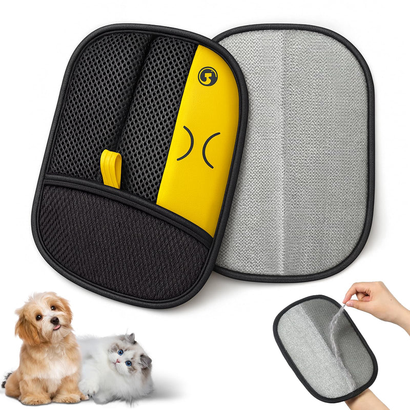 Reusable Pet Hair Remover Gloves – Electrostatic Lint & Fur Removal, Machine Washable Cleaning Gloves for Furniture, Clothes & Car(Black) Black - PawsPlanet Australia