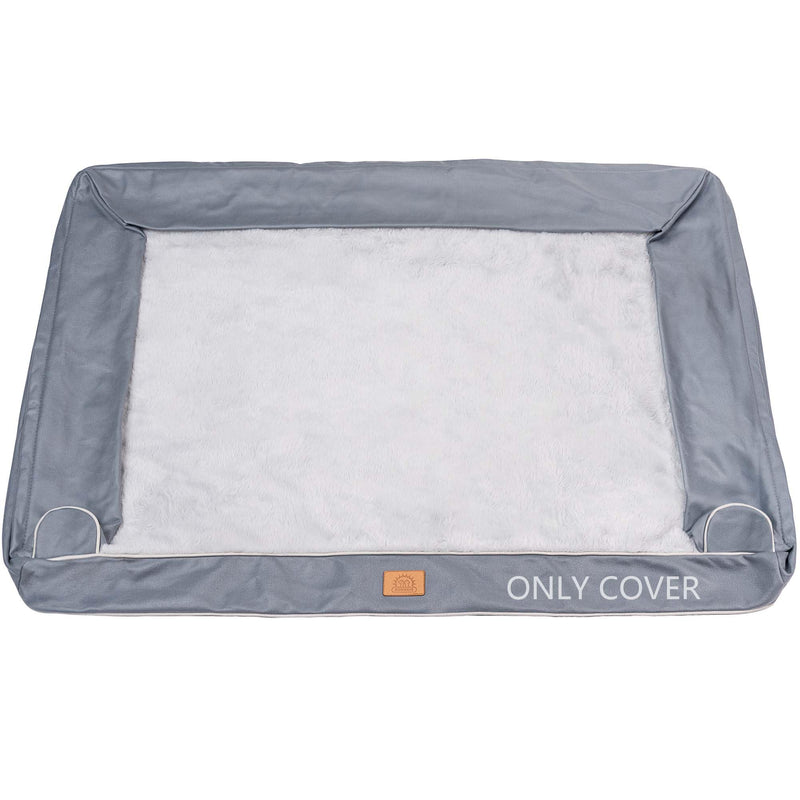 Sunheir Extra Large Washable Waterproof Replacement Dog Sofa Bed Cover, Soft Plush Sofa Protector, Easy to Clean Pet Furniture Cover, 44x30x7 Inches, Grey 44.0"L x 30.0"W x 7"Th - PawsPlanet Australia
