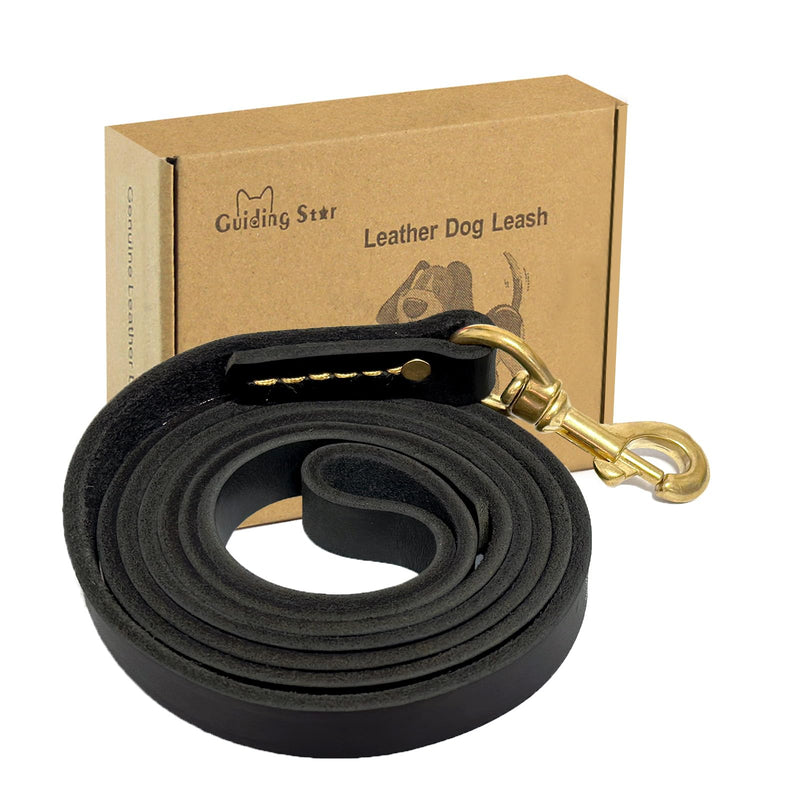 Guiding Star Leather Dog Leash 4ft, Dog Leashes for Large Dogs Heavy Duty, Soft Handmade Leather Training Leash for Small Medium & Large Dogs (4ftx3/4inch, Black) 4ft x 3/4 inch - PawsPlanet Australia