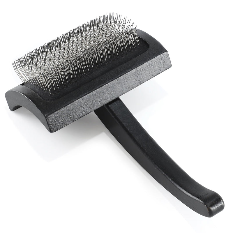 Wooden Dog Slicker Brush Cat Grooming Brush with Extra Long Pin for Long Haired Dogs Poodles Goldendoodles and Labradoodles Black L - PawsPlanet Australia