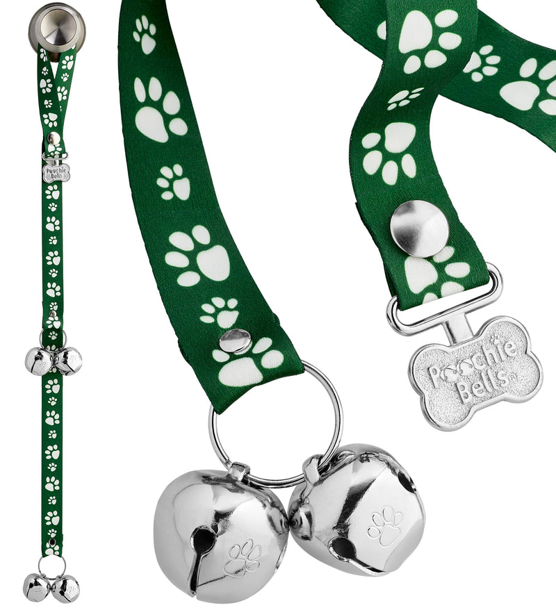 Dog Doorbell, Dog Potty Training Bells, Dog Safe USA-Made w/Perfect Sound,Dog Trainer Approved, Housetraining Made Easy & Quick, Sig Tracks Green - PawsPlanet Australia