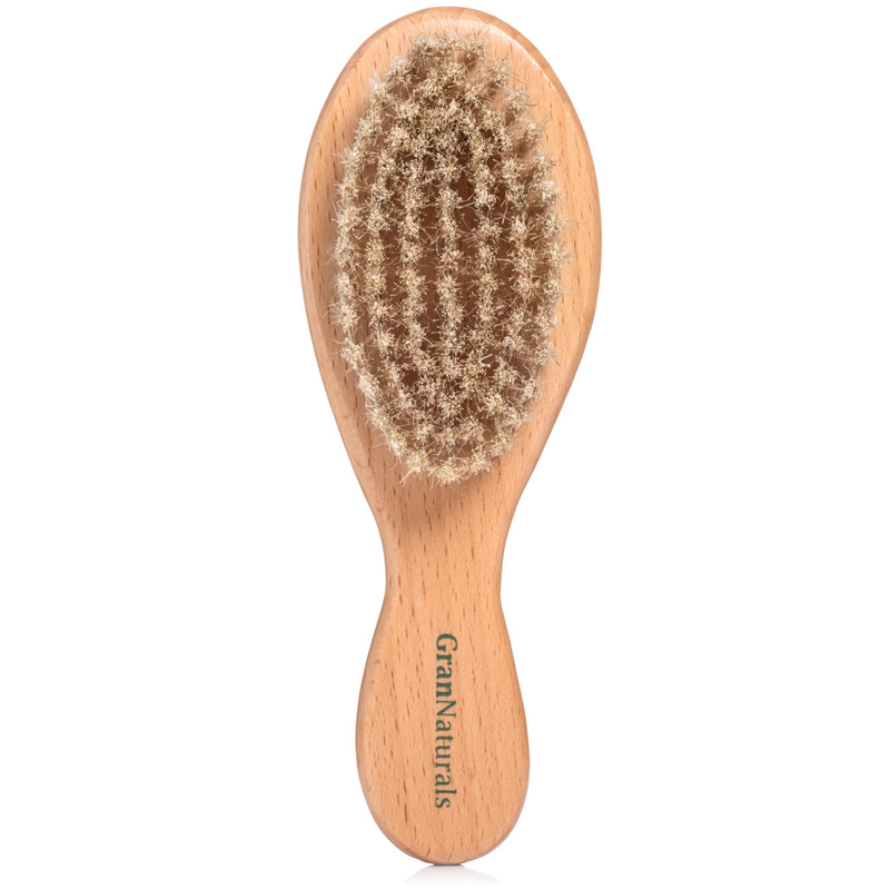 GranNaturals Boar Bristle Soft Cat Brush for Indoor, Outdoor, Short Haired Cats, Kittens, Small Dog, Rabbit, Furry Pets - Gentle Grooming on Sensitive Hair Coat & Tail with Durable Wooden Handle - PawsPlanet Australia
