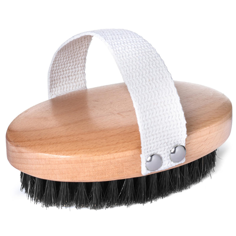 GranNaturals Soft Bristle Dog Brush for Short Haired Dogs & Cats w/Strap - Wooden Handle & Gentle Boar Bristles for Deshedding, Smoothing and Grooming Pet Hair Fur to Give Naturally Shiny Coat - PawsPlanet Australia