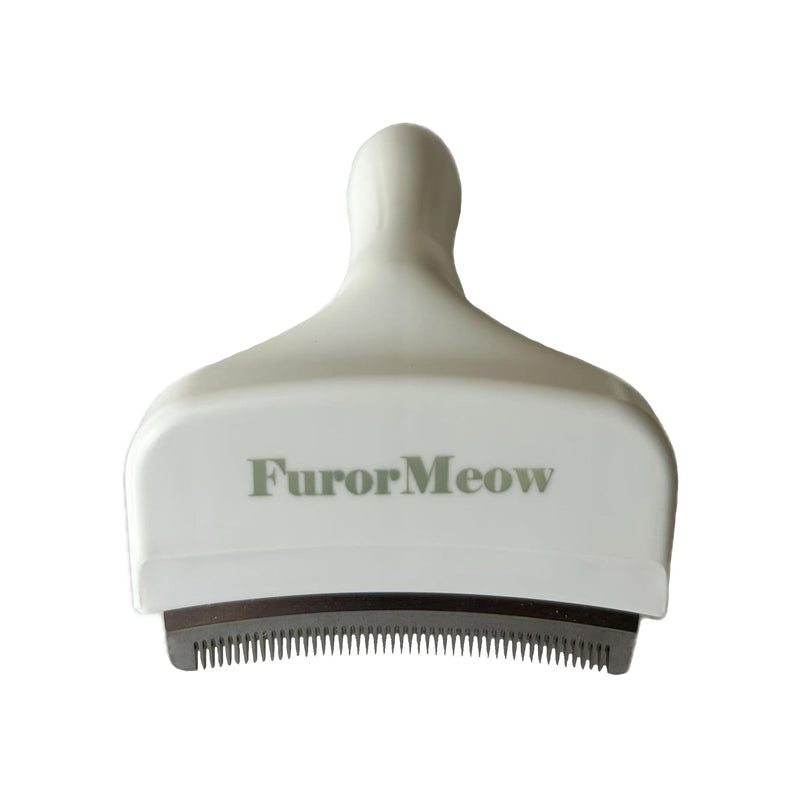 Pet Deshedding Tool with Curve Blade, Cat Grooming Brush, Tight V-shaped Teeth Shedding Comb for Cat and Small Dog (White, Small) White - PawsPlanet Australia