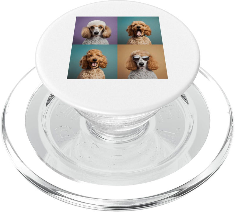 Poodle Pet Face Portrait Photobooth With Sunglasses PopSockets PopGrip for MagSafe Magnetic PopGrip - PawsPlanet Australia