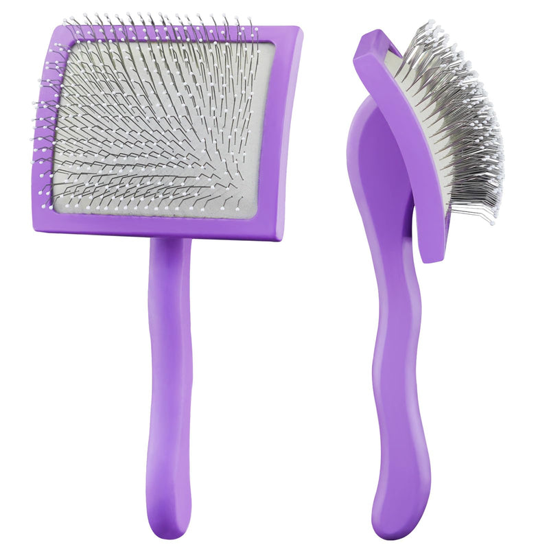Slicker Brush for Dogs, Best Doodle & Poodle Brush for Long Haired Dogs, Large Dog Hair Brush with Little Round Rubber Tips, Dog Slicker Brushes Goldendoodle Long Pin Detangler for Dematting - PawsPlanet Australia