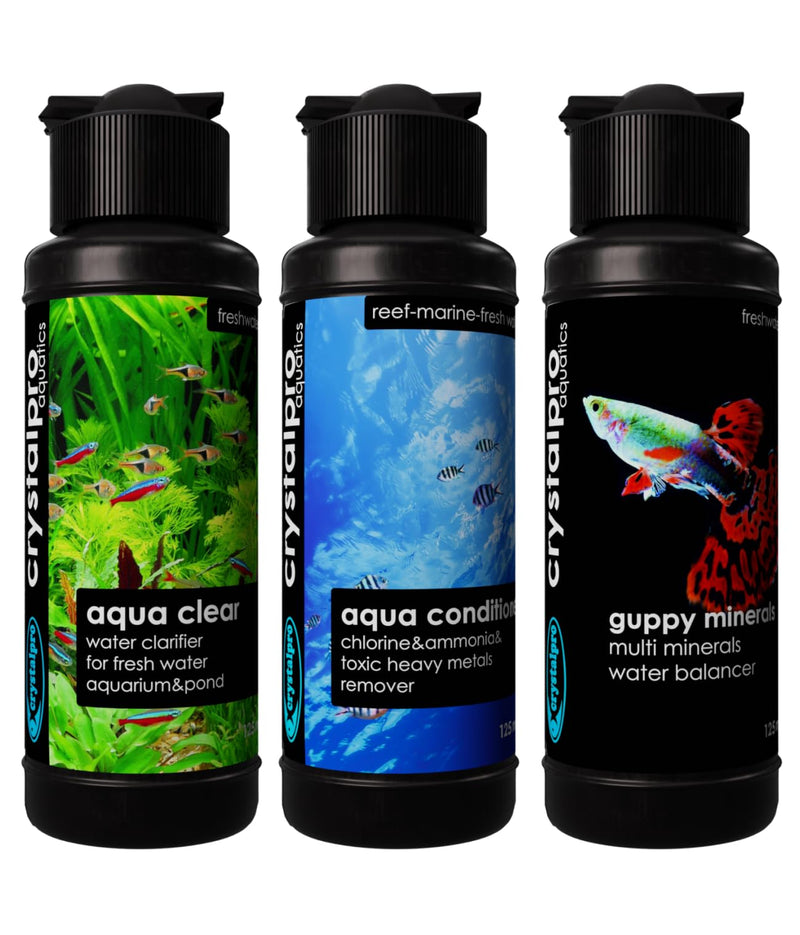 Guppy Aquarium Complete Care Bundle - Guppy Minerals - Conditioner - Clarifier