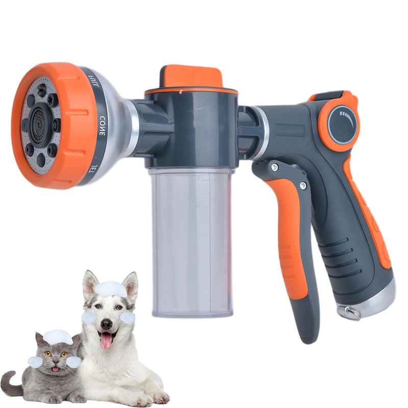 Dog Washing Hose Attachment, 8-in-1 Sprayer Hose Nozzle with Soap Dispenser for Dog Showering, Watering Flowers, Car Washing (Nozzle Only) Nozzle Only - PawsPlanet Australia
