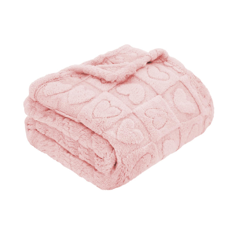 MACEVIA Fluffy Fleece Dog Blankets,Warm Soft Fuzzy Pets Blanket for Puppy,Small,Medium,Large Dogs and Cats,Plush Pet Throws for Bed,Couch,Sofa,Travel(40x60 Inch,Light Pinkt) Light Pink-heart L(40"x60") - PawsPlanet Australia