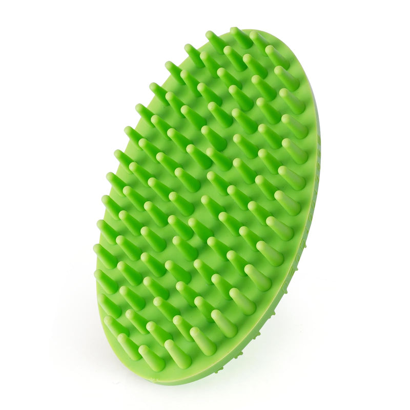 Dog Bath Brush, Green Double-Sided Shampoo Massage Brush, Adjustable Collar Handle for Grooming Short and Long Haired Pets(1pcs) Green(1 pack) - PawsPlanet Australia
