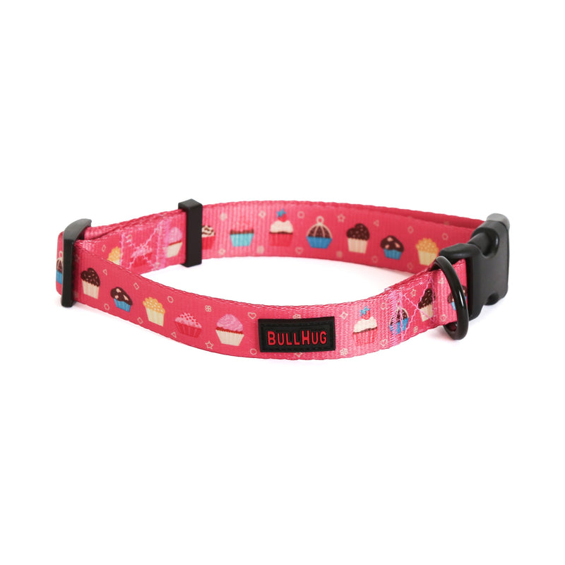 BullHug Adjustable Dog Collar – Soft Durable Polyester, Vibrant Prints, Quick-Release UTX Buckle, Comfortable for Small to Large Dogs (Collar: 39-60 cm - (Cupcakes, Large)) Cupcakes Large - (Width 2.5 cm , Neck 39-60 cm) - PawsPlanet Australia