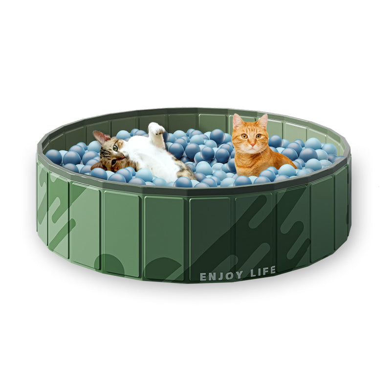AGGER Cat Ball Pit - 32" Sturdy & Foldable Playpen for Cats, Reinforced Frame for Active Play - Indoor/Outdoor, Holds 400+ Balls (Sold Separately)