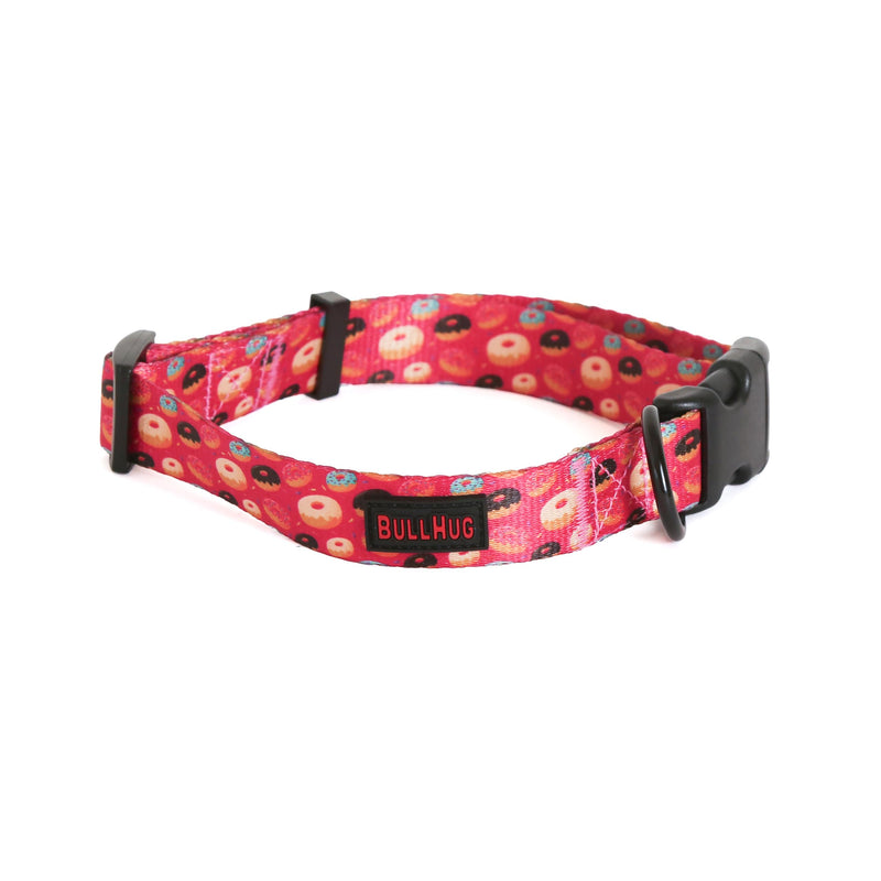 BullHug Adjustable Dog Collar – Soft Durable Polyester, Vibrant Prints, Quick-Release UTX Buckle, Comfortable for Small to Large Dogs (Collar: 30-44 cm - (Donuts, Medium)) Donuts Medium - (Width 2.5 cm , Neck 30-44 cm)
