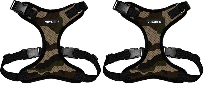 Voyager Step-in Lock Pet Harness - All Weather Mesh, Adjustable Step in Harness for Cats and Dogs by Best Pet Supplies - Army/Black Trim, XS (Pack of 2) - PawsPlanet Australia