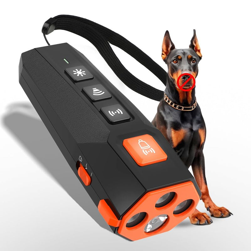 Ultrasonic Dog Trainer - Ultrasonic Bark Deterrent, 4 Modes - Black - PawsPlanet Australia