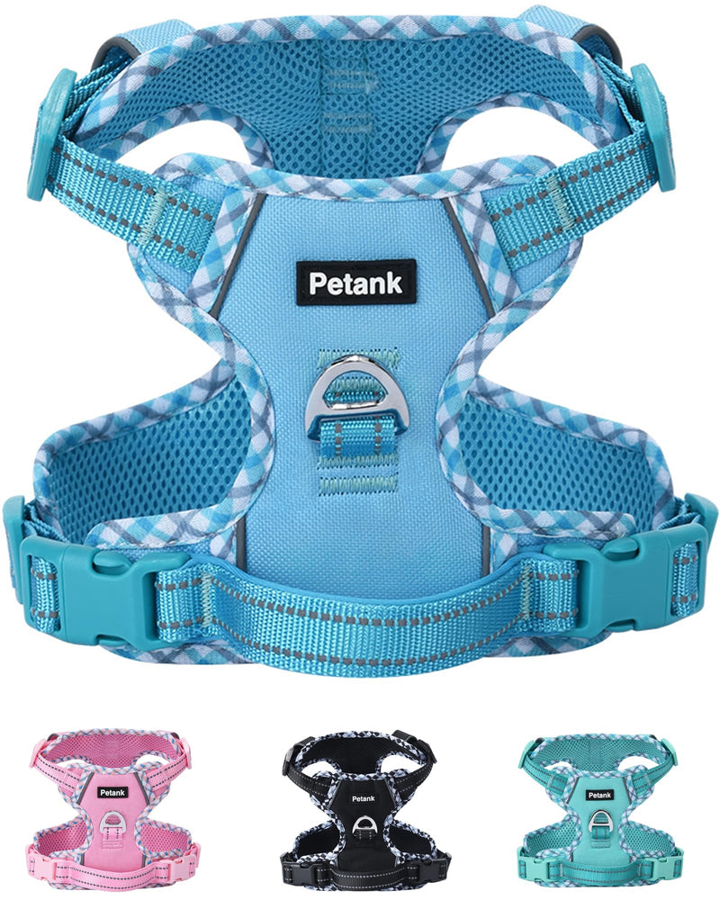 Petank Dog Harness Medium Sized Dog, Puppy Harness Medium Size Dog for Dog Training Walking, No Pull Dog Harness for Medium Dogs, Medium Dog Harness (Blue, M) Blue - PawsPlanet Australia