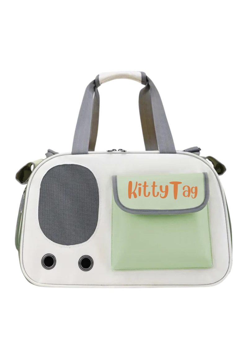 Pet Carrier, Puppy Small Dog Carrier, Cat Carrier Bag, Waterproof Premium PU Leather Carrying Handbag for Outdoor Travel Walking Hiking Shopping (Green) Green - PawsPlanet Australia