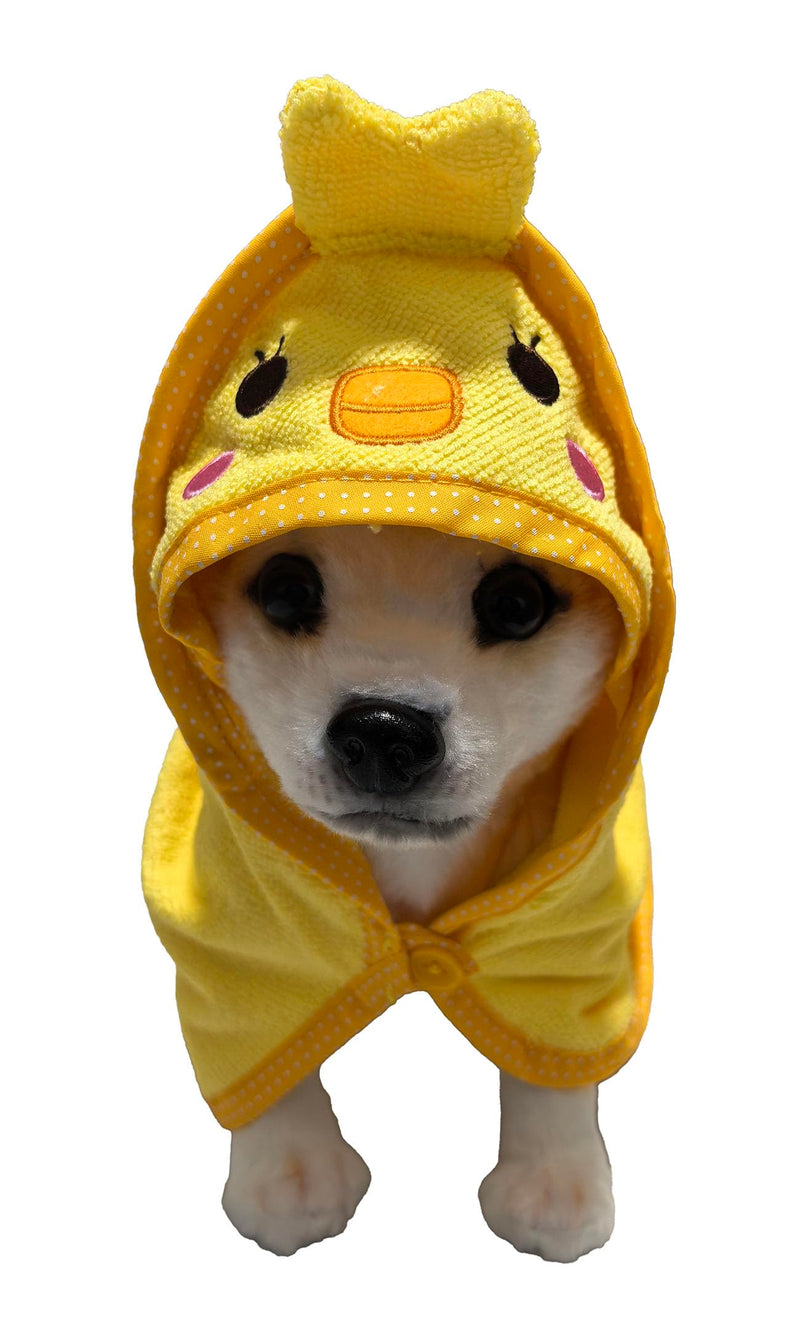 Dog Hooded Bathrobe Towel, Fast Drying Bath Towel Absorbent Warm Blanket Yellow S S(13.78*13.78') - PawsPlanet Australia