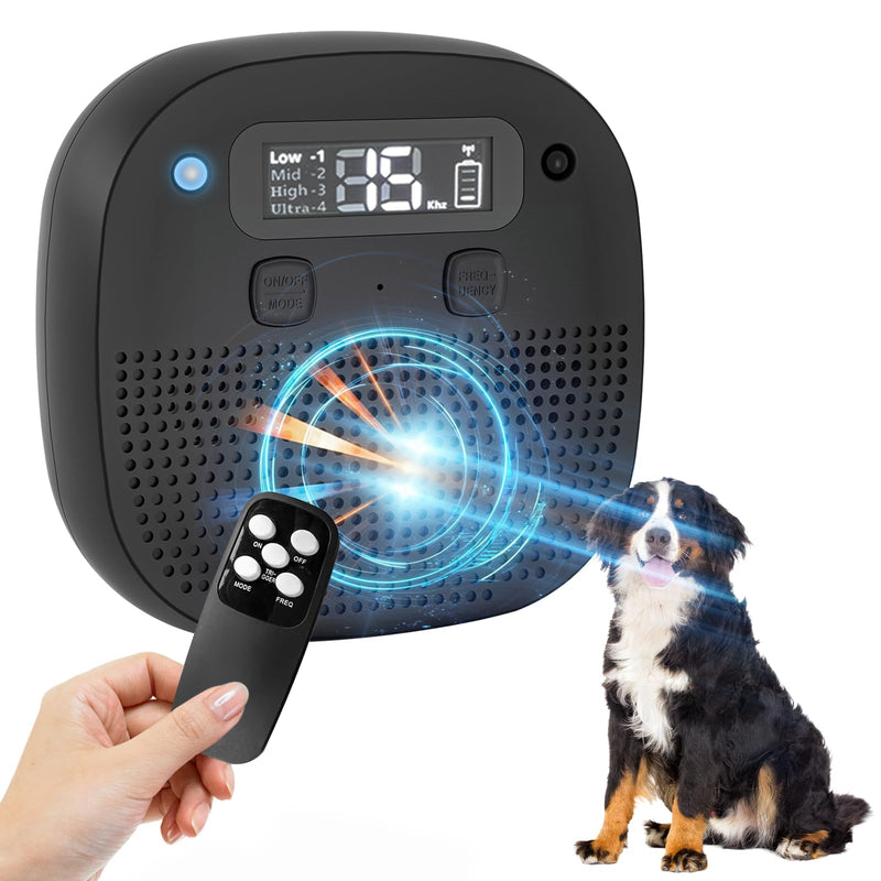 Tetra Ultrasonic Dog Bark Deterrent Devices, Rechargeable Anti Barking Device for Dogs with Sensor & 60ft Remote Control, Adjustable Bark Stopper Indoor Outdoor - PawsPlanet Australia