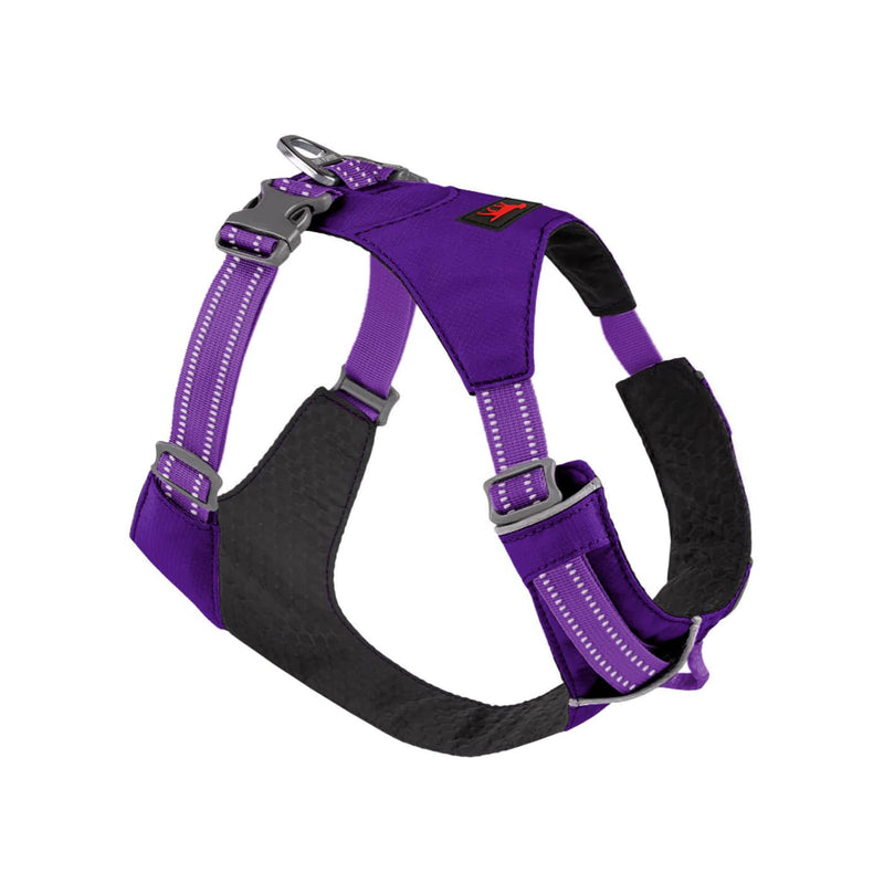 Tuff Pupper All-Day Wear Dog Harness | for Walking, Trail Running, Hiking | Front & Back Leash Clips | Reflective Trim | Easy On/Off Buckles | Lightweight Breathable | No Pull Design (Medium, Purple) Medium Deep Purple - PawsPlanet Australia