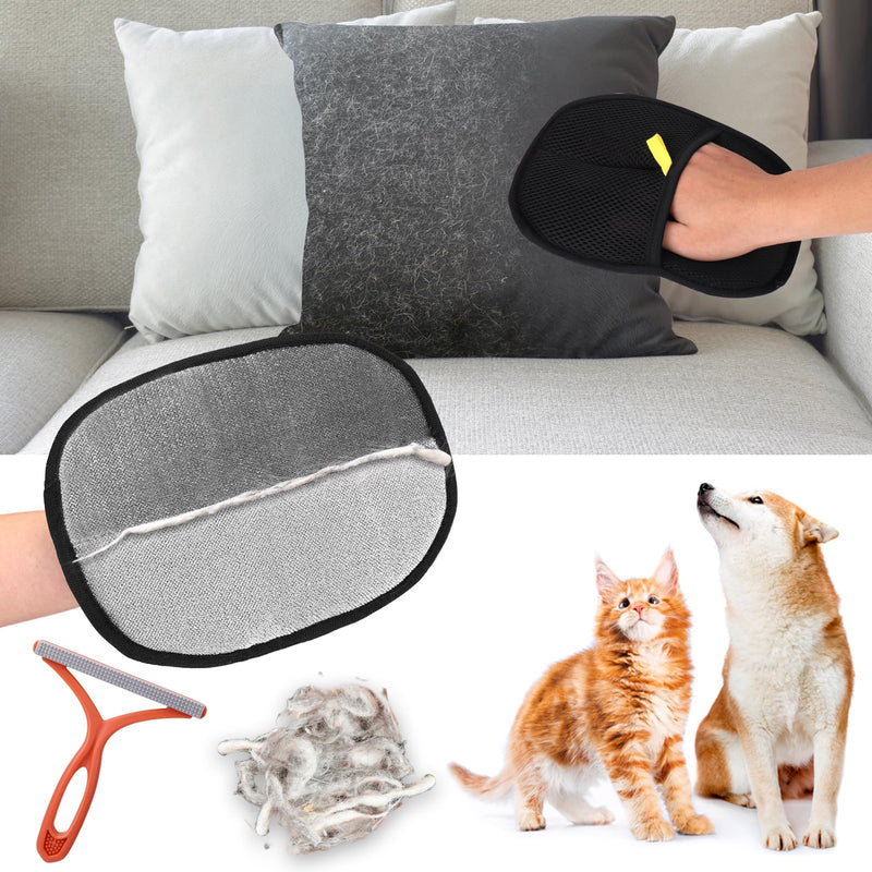 AIERSA Pet Hair Removal Tool, Static Removal Gloves for Pet Hair, Dog and Cat Hair Remover Set for Couch, Clothes, Car Detailing, Carpet, Bed, Bedding, Furniture - PawsPlanet Australia