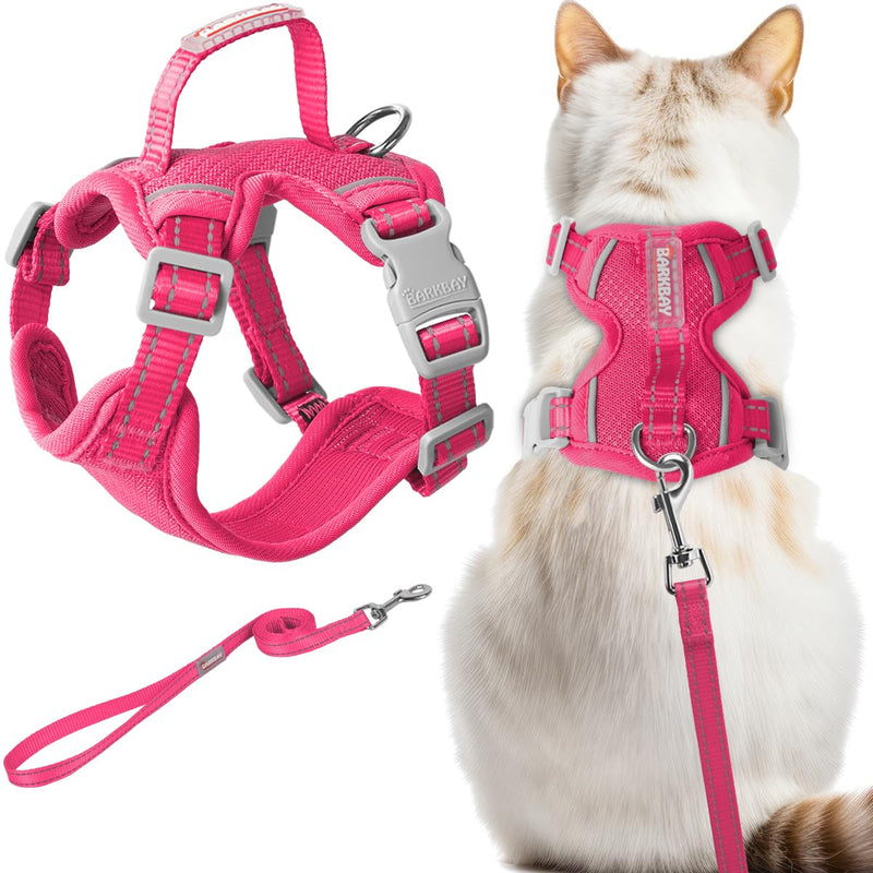 Cat Harness and Leash Set Escape Proof for Kitten Walking, Soft Adjustable Top Handle Vest Harnesses for Cats, Easy Control Breathable Reflective Small Medium Large, Pink, XS X-Small - PawsPlanet Australia