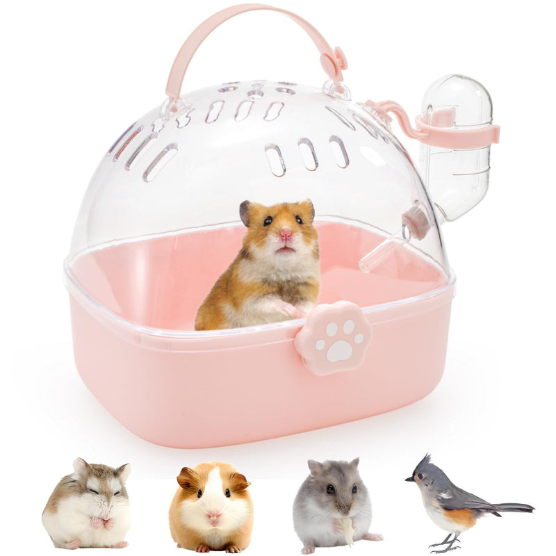 Hamster Carrier Cage, Portable Small Animal Carrier Cage with Water Bottle, Guinea Pig Outgoing Cage Hamster Travel Carry Case for Small Pets, Gerbils, Chinchillas, Dwarf Hamster - PawsPlanet Australia