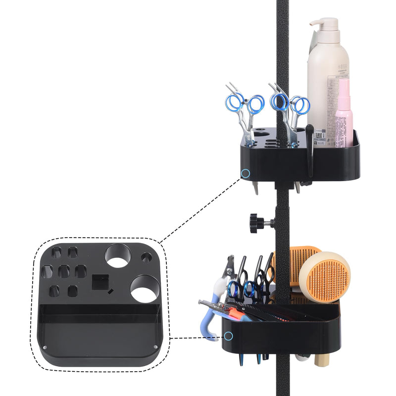Dog Grooming Organizer – Adjustable Beauty Tools Organizer & Pet Grooming Storage Rack for Scissors, Brushes & Accessories 2 Pcs Black Square - PawsPlanet Australia