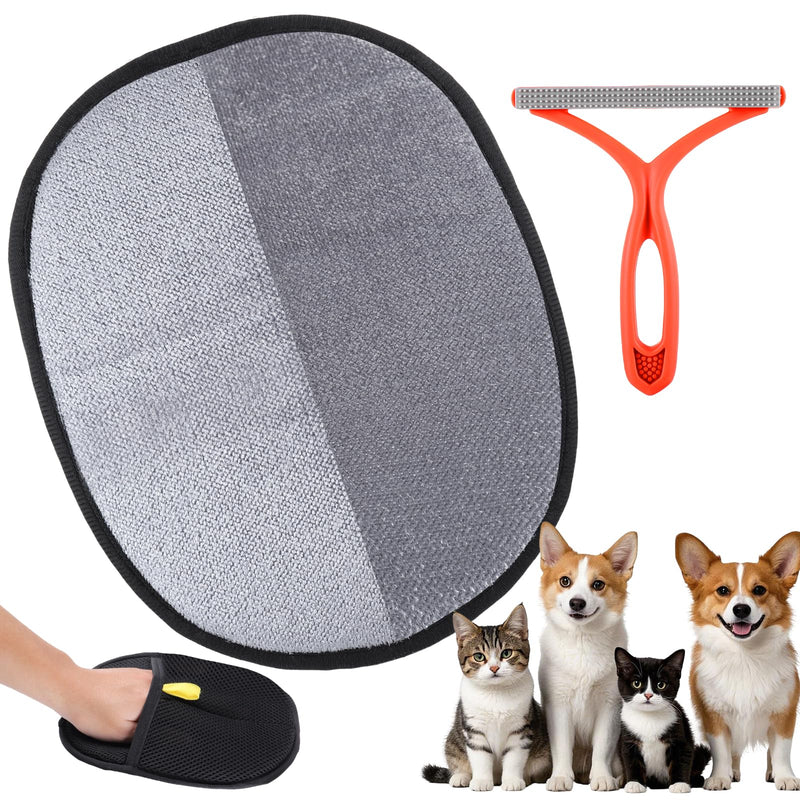 Palksky Pet Hair Removal Tool 2Pack, Reusable Static Removal Gloves, Double-Sided Grooming Gloves for Pets, Removes Pet Fur Hair for Carpets, Couch, Pet Bed, Cat Tree, Furniture & Rug - PawsPlanet Australia