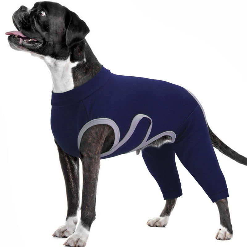 Kuoser Dog Surgery Recovery Suit, Professional Dog Surgical Suit for Back Legs, Soft Dog Recovery Sleeve to Prevent Licking Biting Wounds, Dog Onesie After Surgery Elbow Protector, Blue L Large (Back: 15.74"; Chest: 20.47"- 24.4") - PawsPlanet Australia