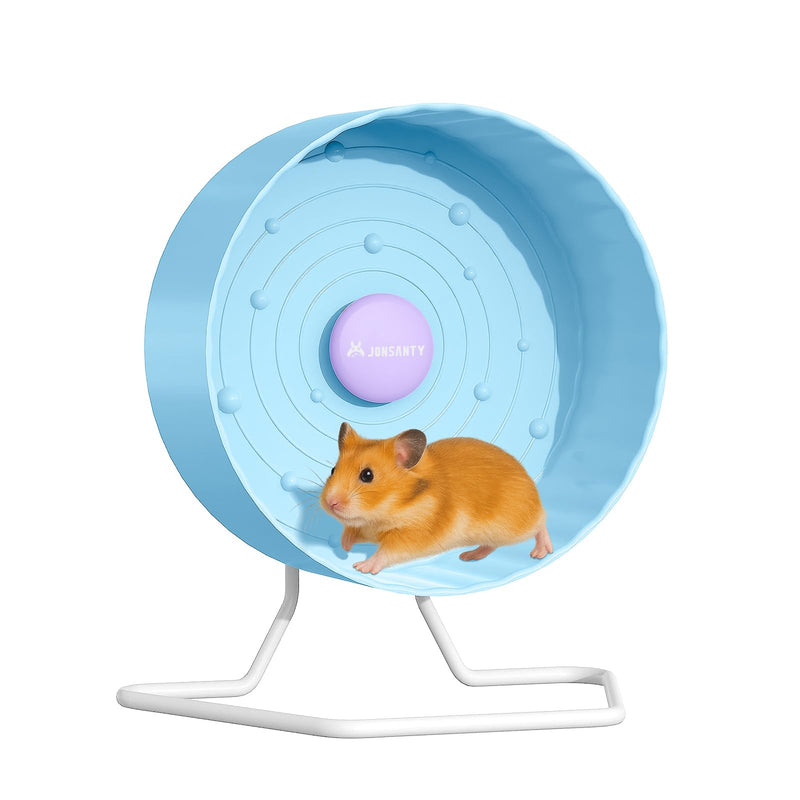 8.4" Silent Hamster Wheel, Non-Slip Track, Exercise, Release Stress, Relieve Anxiety, Adjustable Height Stand, for Syrian Dwarf Hamster, Gerbil, Mice, Other Small Medium Sized Pets, Blue 8.4 Inch - PawsPlanet Australia