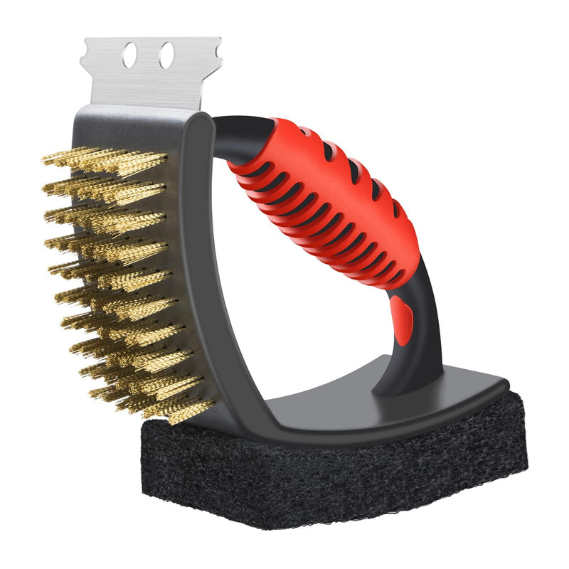 QBLEEV Bird Cage Cleaner, Stainless Steel Triangle Brush Set, Multi-Function Copper Bristle, Lightweight & Durable, Includes Cleaning Brush, Red - PawsPlanet Australia