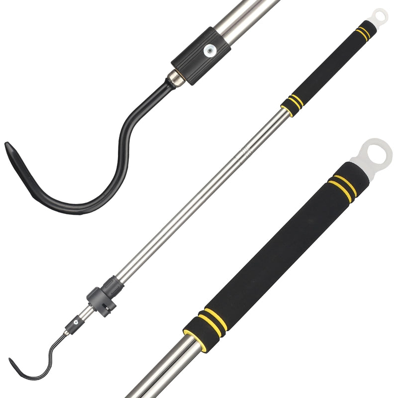 Snake Hook Heavy Duty, 35"-65" Snake Catcher Hook Collapsible Long Handled for Large Small Snake and Reptile Rattlesnakes Python Copperhead Removal Stainless Steel Handle - PawsPlanet Australia