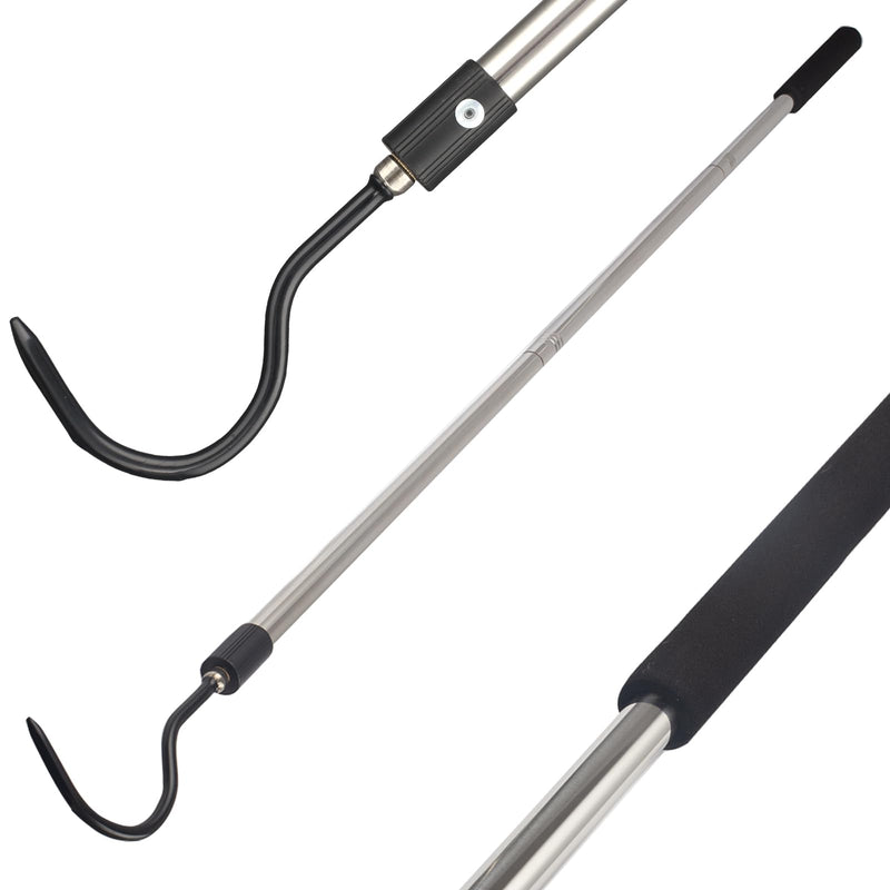 Snake Hook Heavy Duty, 35"-65" Snake Reptile Hook Rubber Tip for Rattlesnakes Ball Python Rattle Cobra Removal Non Slip Foam Handle Stainless Steel - PawsPlanet Australia