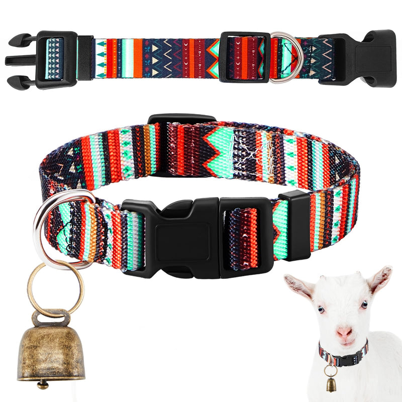 Goat Collars with Bells, Sheep Grazing Copper Bells and Adjustable Nylon Collar Set Loud Bronze Bell for Farm Sheep Cow Accessories Christmas Thanksgiving Gift for Goat Lovers(Geometric) Geometric - PawsPlanet Australia