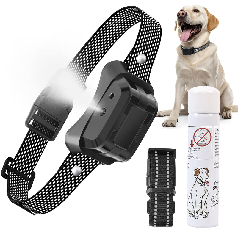 Citronella Dog Bark Collar, Anti Bark Collar with 3 Adjustable Spray & Sensitivity Level [1 Citronella Spray Refill] Automatic No Shock Dog Barking Collar for Small Medium Large Dogs, Gray Black