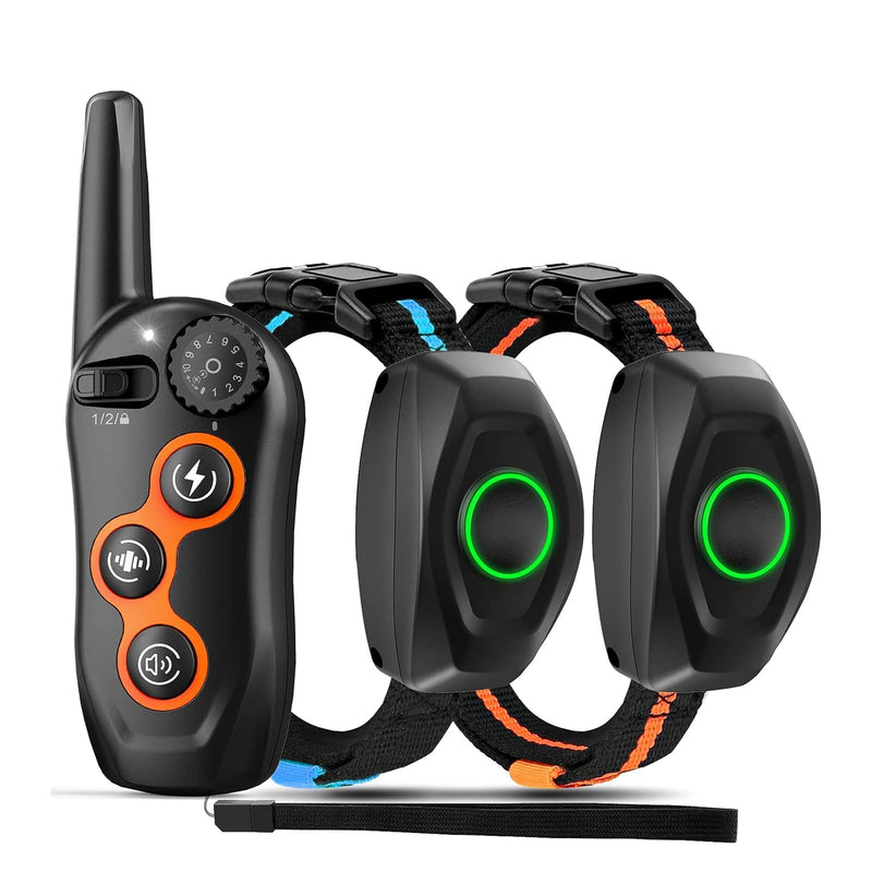 Dog Shock Collar with Remote Control,1300Ft,IP67 Waterproof Dog Training Collar with 3 Training Modes, Beep, Shock, Vibration,Safe Lock for Small, Middle,Large Dogs (Orange O+B) - PawsPlanet Australia