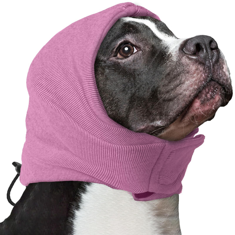 Nanaki Soft Dog Calming Hoodie Anxiety Relief Dog Ear Muffs Noise Protection Dog Ear Wrap Hematoma Fireworks Dog Ear Cover for Bath Blow Drying Dog Head Cover Noise Cancelling Sleep Help Headband M(Head Girth:14.6"-19.7") Rose Red - PawsPlanet Australia