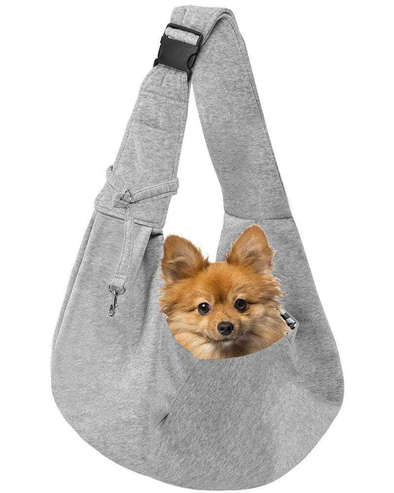 Dog Carrier Sling for Small Dogs and Cats(0 to 12 lbs), Puppy Sling Carrier with Adjustable Strap, Travel Safety Harness, Hands-Free Pet Carring Holder Travel Bag for Outdoor, Gray - PawsPlanet Australia